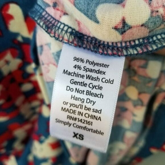 Lularoe NWT Julia XS Blue Red Cream Dot Print Geo - Picture 5 of 7